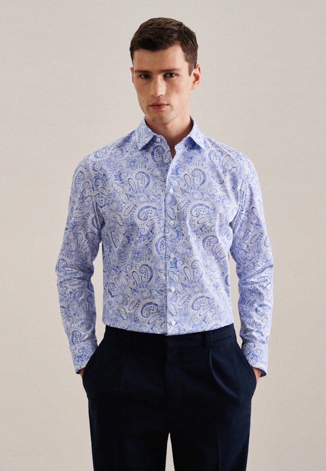 Business Shirt in Slim with Kent-Collar in Light Blue | Seidensticker online shop