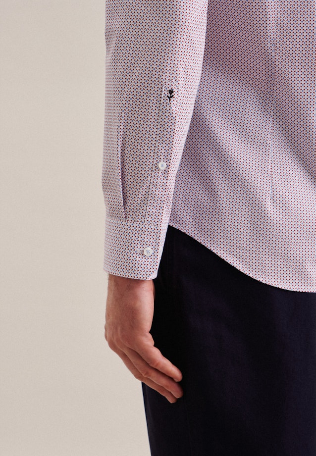 Slim Business Hemd Druck in Rot |  Seidensticker Onlineshop