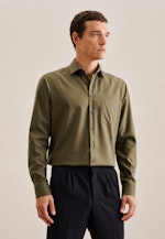 Chemise Business Regular Twill (sergé) Col Kent in Vert |  Seidensticker Onlineshop