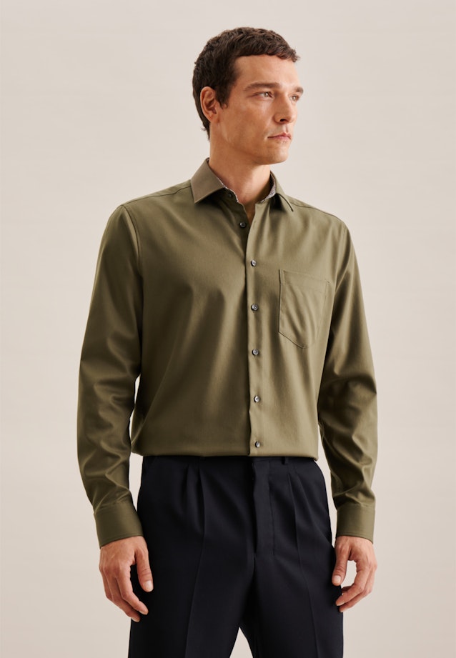Regular Business shirt Uni in Green |  Seidensticker Onlineshop