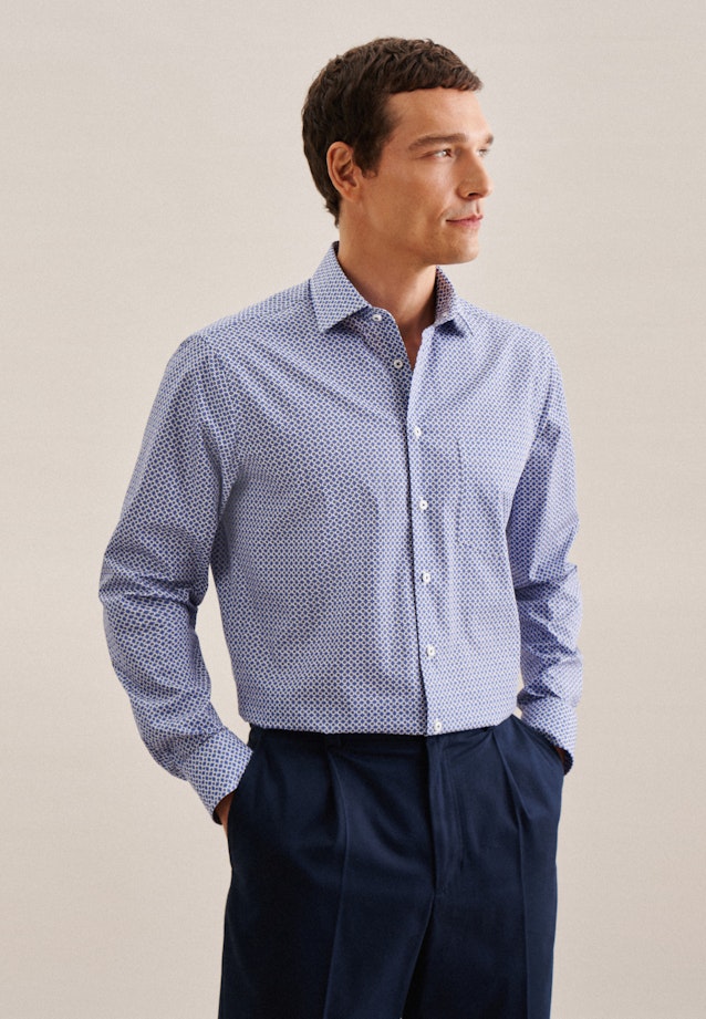 Regular Business shirt Small pattern in Light Blue |  Seidensticker Onlineshop