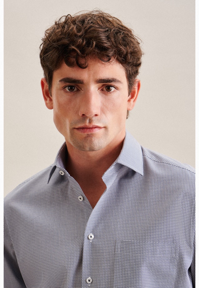 Regular Business shirt Small pattern in Medium Blue |  Seidensticker Onlineshop
