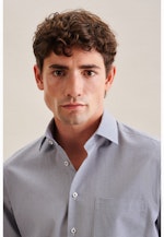 Regular Business shirt Small pattern in Medium Blue |  Seidensticker Onlineshop