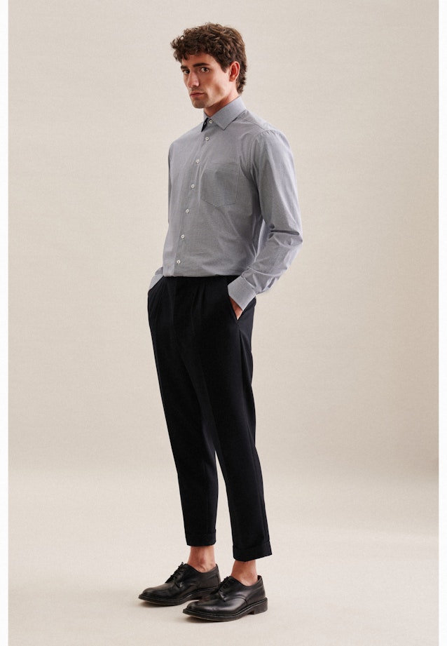 Regular Business shirt Small pattern in Medium Blue |  Seidensticker Onlineshop