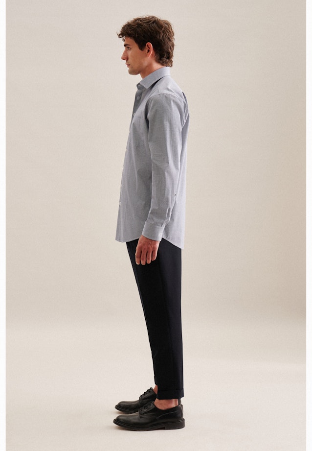 Regular Business shirt Small pattern in Medium Blue |  Seidensticker Onlineshop