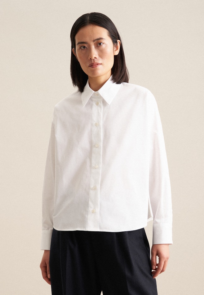 Long sleeve Twill Shirt Blouse in White | Seidensticker online shop