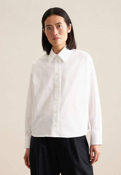 Hemdbluse Uni in Weiß |  Seidensticker Onlineshop