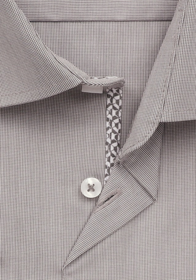 Non-iron Structure Short sleeve Business Shirt in Regular with Kent-Collar in Grey |  Seidensticker Onlineshop