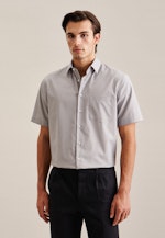 Chemise Business Regular Manche courte sans repassage in Gris |  Seidensticker Onlineshop