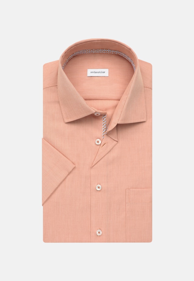 Non-iron Structure Short sleeve Business Shirt in Regular with Kent-Collar in Orange |  Seidensticker Onlineshop