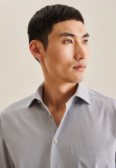 Regular Business shirt Print in Brown |  Seidensticker Onlineshop