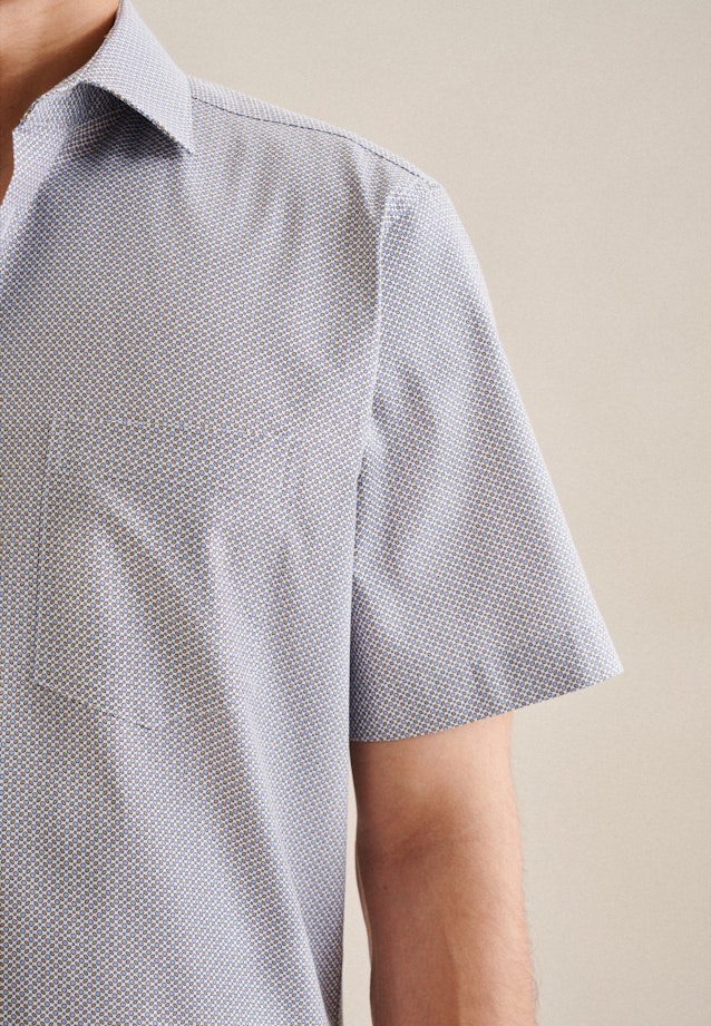 Twill korte arm Business overhemd in Regular with Kentkraag in Bruin |  Seidensticker Onlineshop
