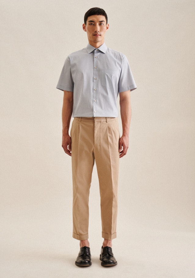 Twill Short sleeve Business Shirt in Regular with Kent-Collar in Brown |  Seidensticker Onlineshop