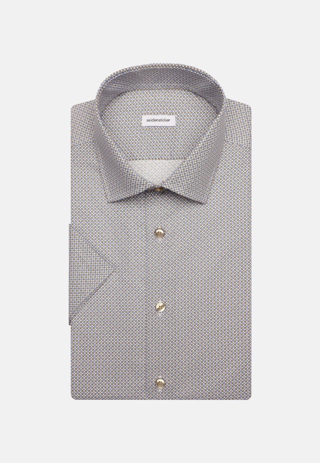Twill korte arm Business overhemd in Regular with Kentkraag in Bruin |  Seidensticker Onlineshop