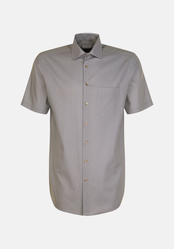 Twill Short sleeve Business Shirt in Regular with Kent-Collar in Brown |  Seidensticker Onlineshop