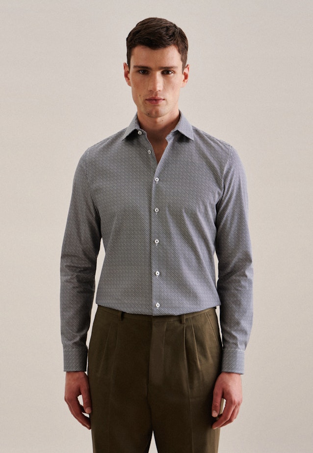 Chemise Business Slim Twill (sergé) Col Kent in Vert |  Seidensticker Onlineshop