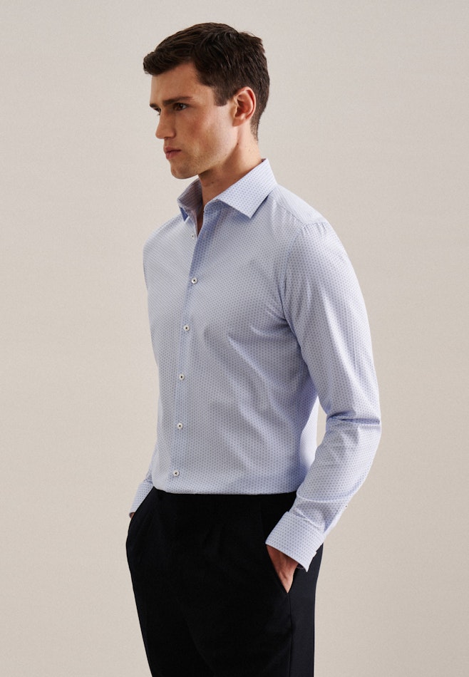 Chemise Business Shaped Twill (sergé) Col Kent dans Bleu Clair | Boutique en ligne Seidensticker