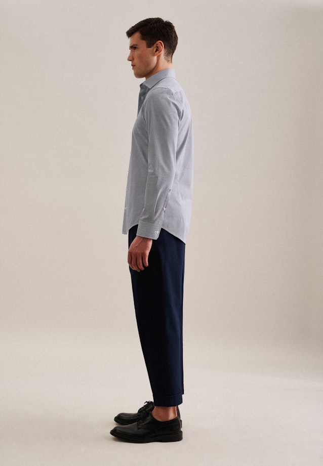 Shaped Business Hemd Druck in Mittelblau |  Seidensticker Onlineshop