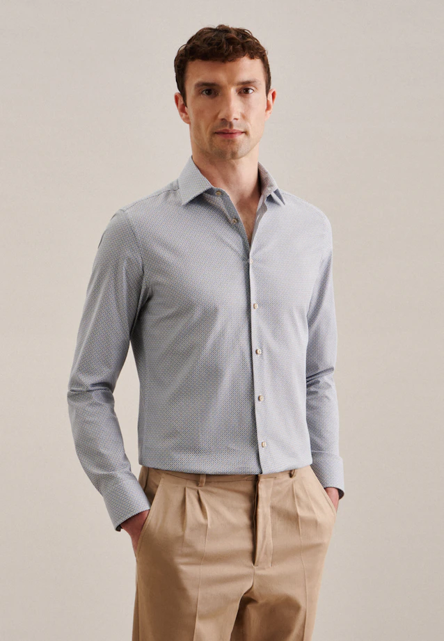 X-Slim Business Hemd Druck in Braun |  Seidensticker Onlineshop