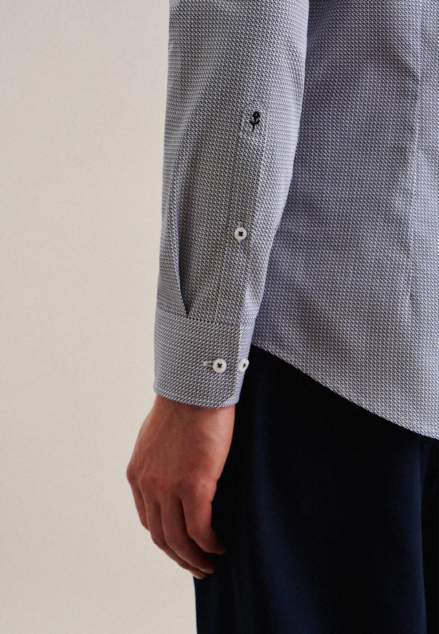 X-Slim Business Hemd Druck in Mittelblau |  Seidensticker Onlineshop