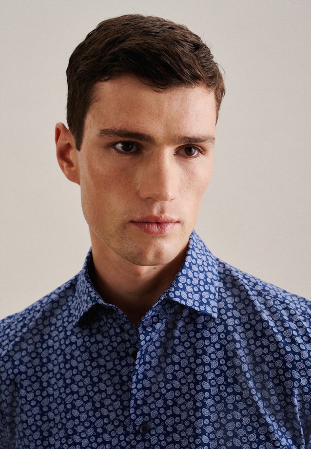 X-Slim Business Hemd Paisley in Mittelblau |  Seidensticker Onlineshop