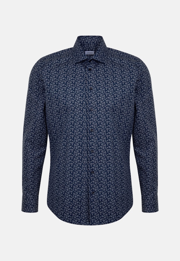 X-Slim Business Hemd Paisley in Mittelblau |  Seidensticker Onlineshop