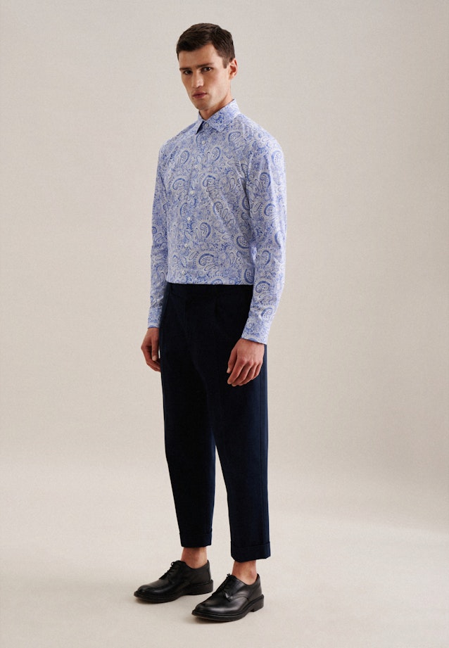 X-Slim Business Hemd Paisley in Hellblau |  Seidensticker Onlineshop