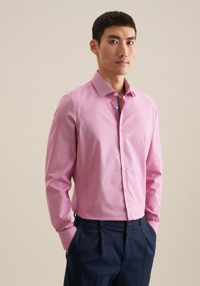 Non-iron Structure Business Shirt in Slim with Kent-Collar in Pink | Seidensticker Onlineshop