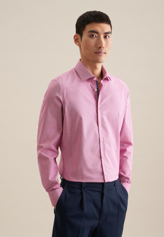 Non-iron Structure Business Shirt in Slim with Kent-Collar in Pink | Seidensticker online shop