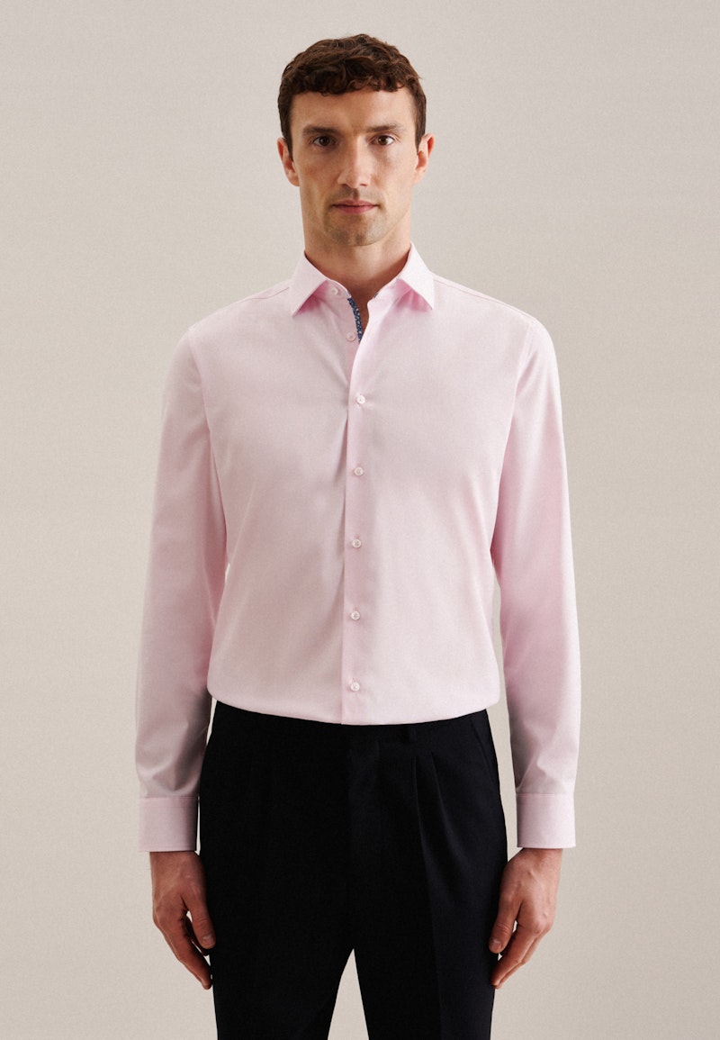 Non-iron Structure Business Shirt in Slim with Kent-Collar