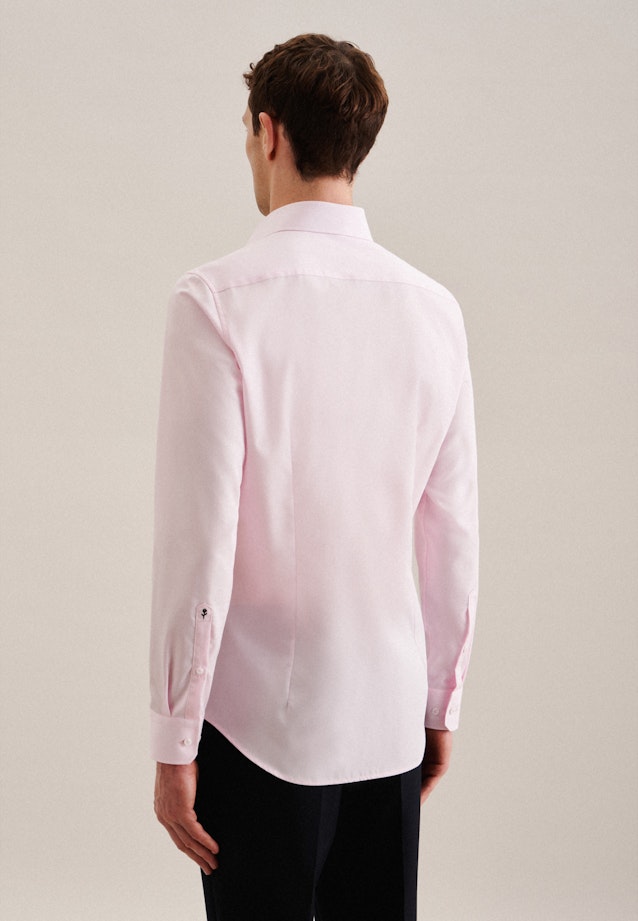 Non-iron Struktur Business overhemd in Slim with Kentkraag in Roze/Pink | Seidensticker Onlineshop