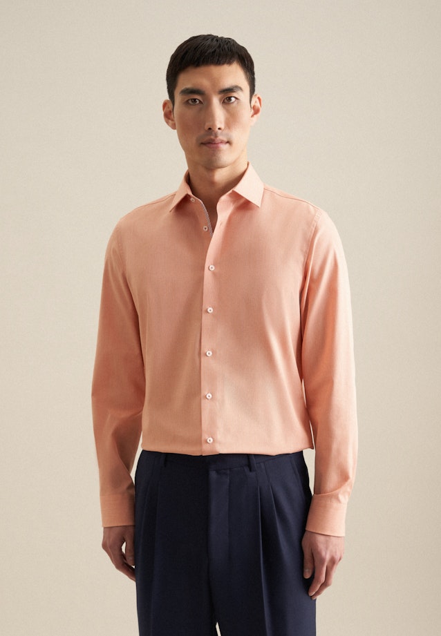 Non-iron Structure Business Shirt in Slim with Kent-Collar in Orange |  Seidensticker Onlineshop