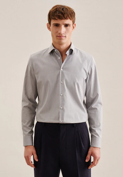 X-Slim Business shirt Uni in Grey |  Seidensticker Onlineshop