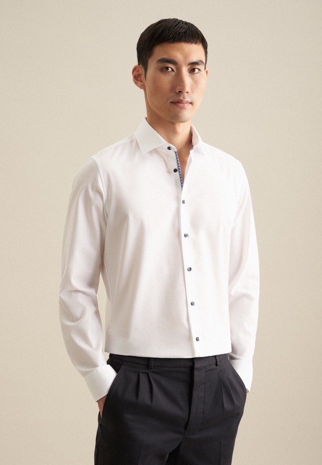 Non-iron Structure Business Shirt in X-Slim with Kent-Collar in White | Seidensticker online shop