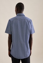 Poplin Short sleeve Business Shirt in Regular with Kent-Collar in Medium Blue |  Seidensticker Onlineshop