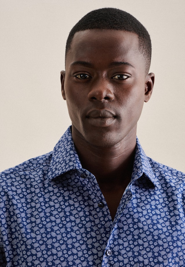 Regular Business Hemd Paisley in Mittelblau |  Seidensticker Onlineshop