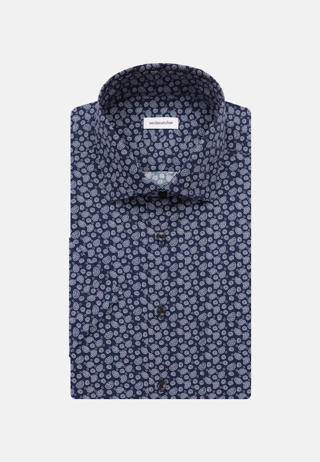 Popeline korte arm Business overhemd in Regular with Kentkraag in Middelmatig Blauw |  Seidensticker Onlineshop