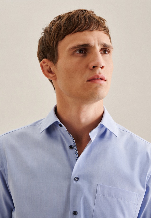 Non-iron Structure Business Shirt in Comfort with Kent-Collar in Light Blue |  Seidensticker Onlineshop