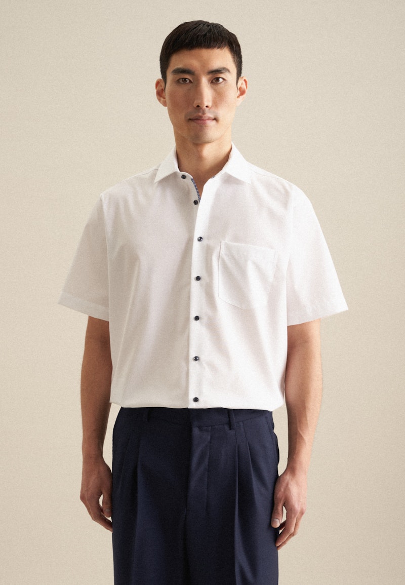 Non-iron Structure Business Shirt in Comfort with Kent-Collar