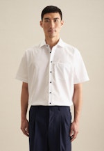 Chemise Business Comfort Structuré Col Kent in Blanc |  Seidensticker Onlineshop