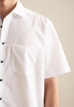 Chemise Business Comfort Structuré Col Kent in Blanc |  Seidensticker Onlineshop