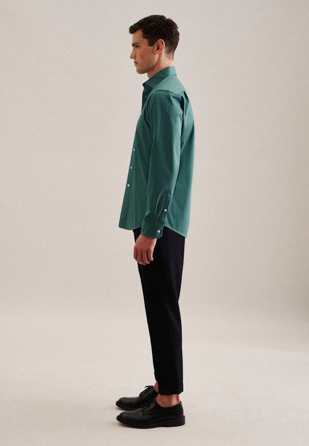 Regular Chemise décontractée Uni in Vert |  Seidensticker Onlineshop