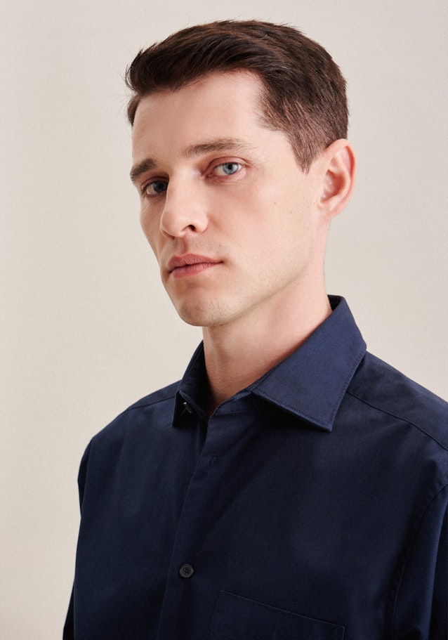 Regular Casual Hemd Uni in Dunkelblau | Seidensticker Onlineshop