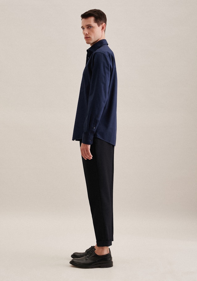 Regular Casual Hemd Uni in Dunkelblau | Seidensticker Onlineshop