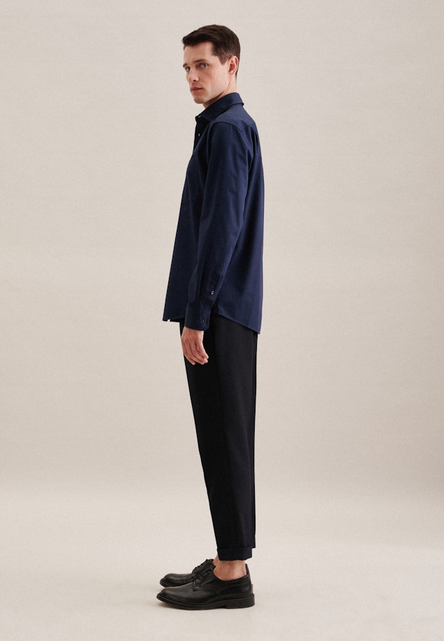Regular Casual Hemd Uni in Dunkelblau |  Seidensticker Onlineshop
