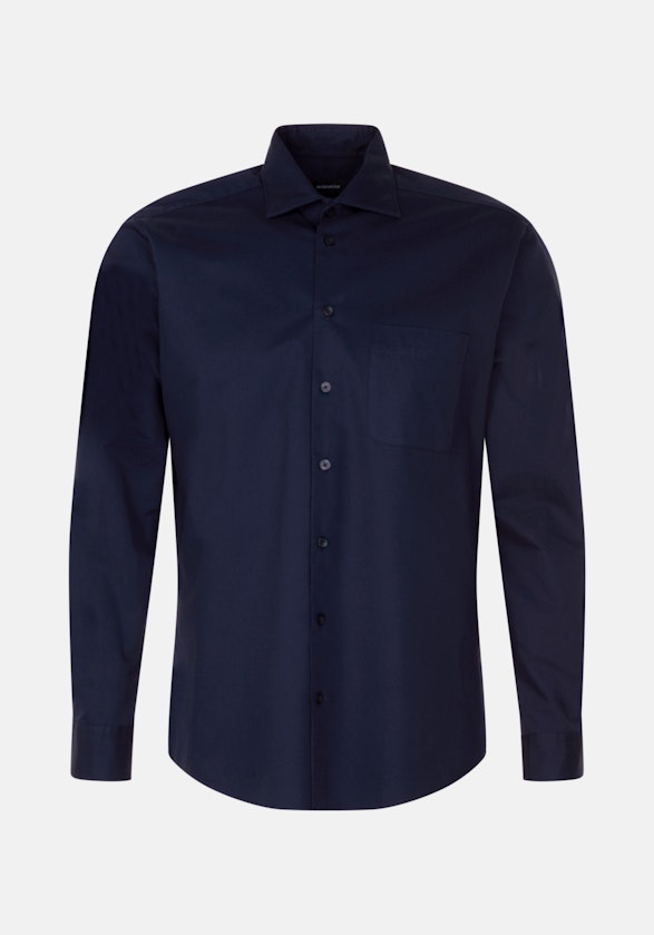 Regular Casual Hemd Uni in Dunkelblau | Seidensticker Onlineshop