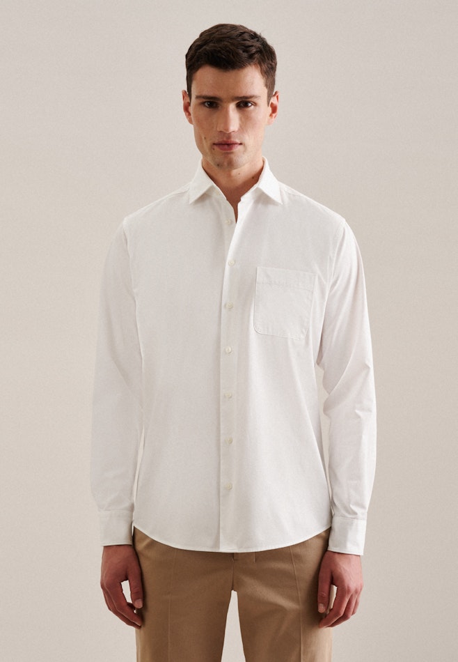 Casual Shirt in Regular with Kent-Collar in Ecru | Seidensticker online shop