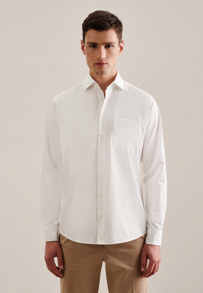 Regular Casual shirt Uni in Ecru | Seidensticker online shop