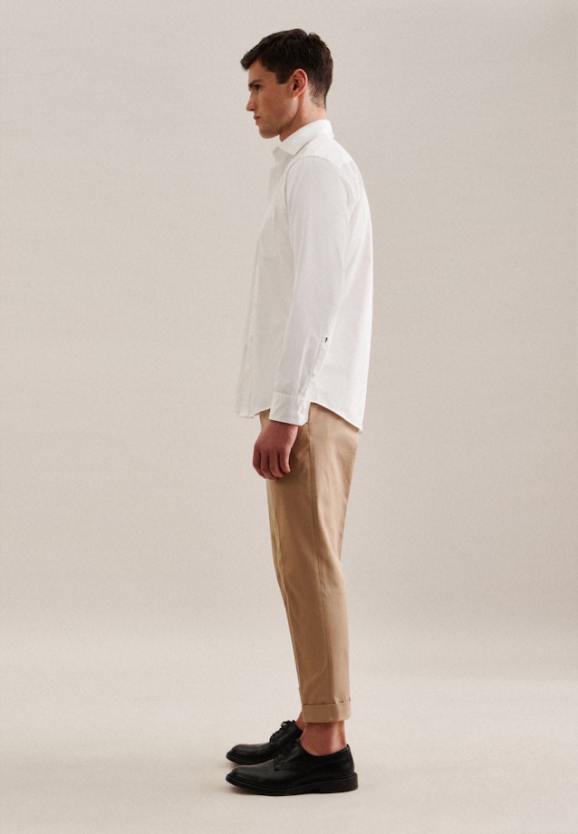 Regular Casual Hemd Uni in Ecru |  Seidensticker Onlineshop