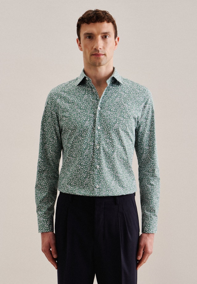 Business Shirt in Slim with Kent-Collar in Green |  Seidensticker Onlineshop